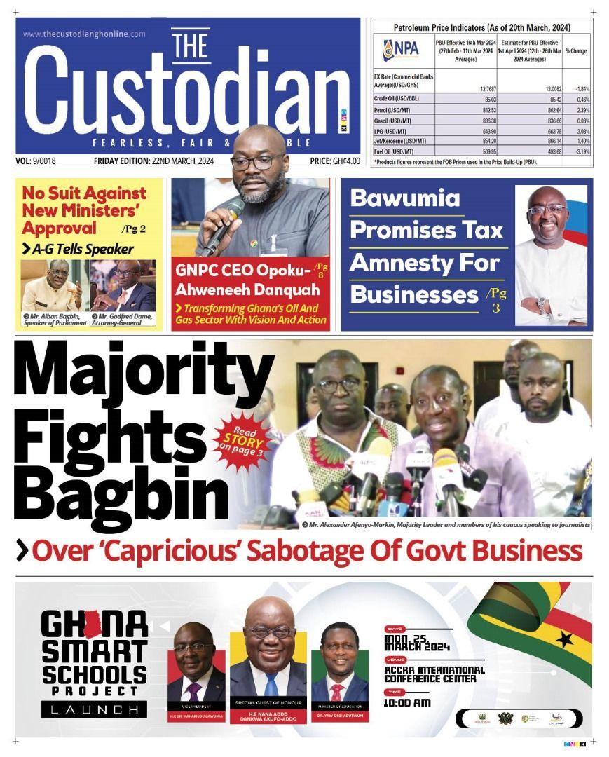 newspaper headlines for Friday 22nd March