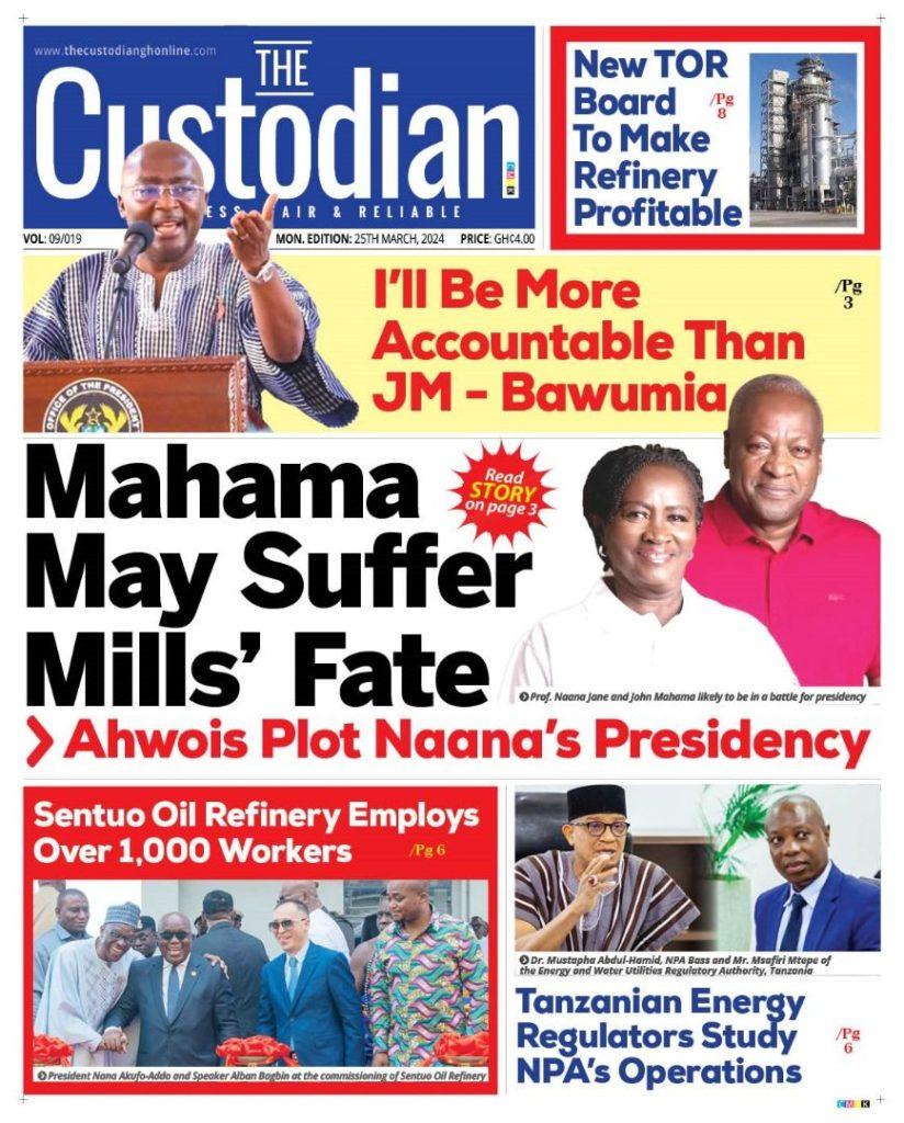 headlines for Monday 25th March