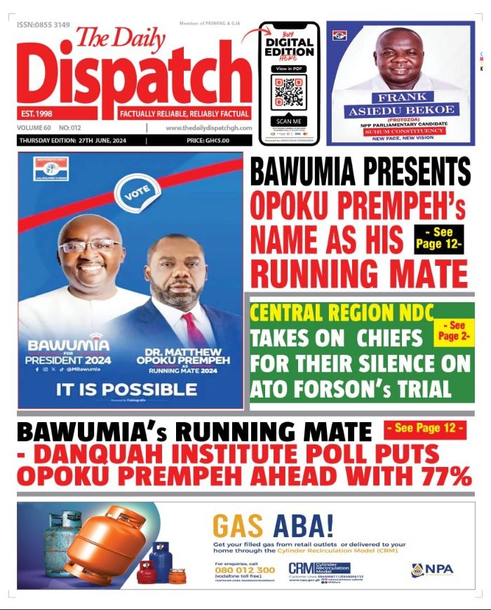 newspaper headlines for Thursday 27th June