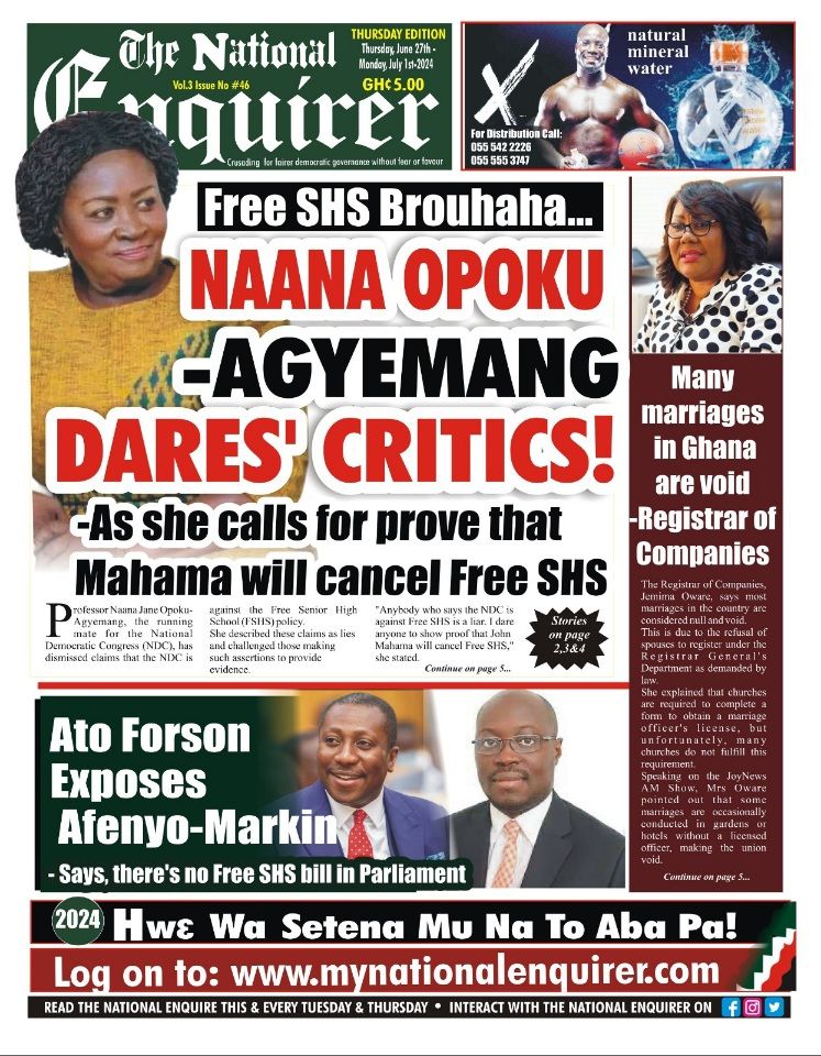 newspaper headlines for Thursday 27th June